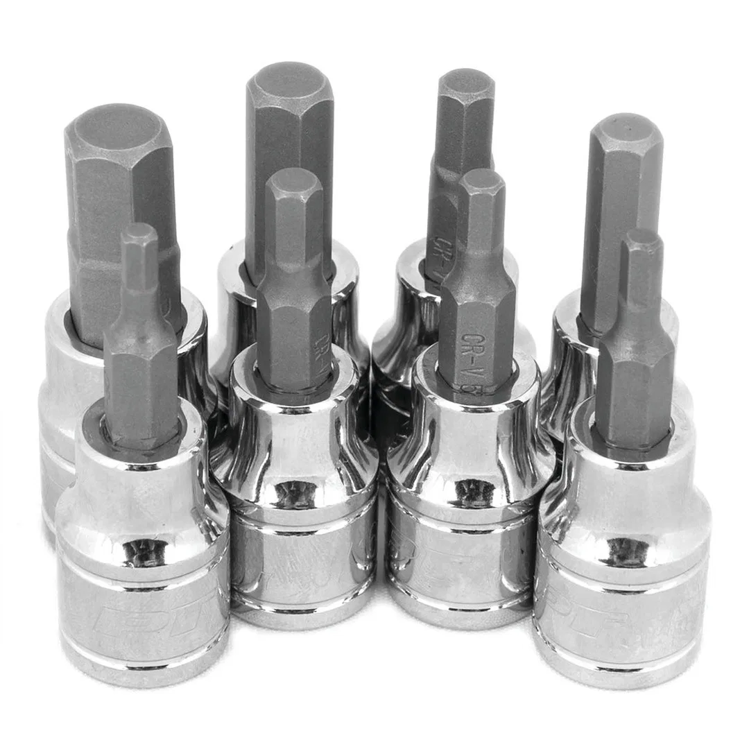 W38870 – PERFORM TOOL Socket Set, 3/8 Inch Drive Standard Hex Bit With 1/8 Inch To 3/8 Inch Hex Bit 8 Pieces Polished...